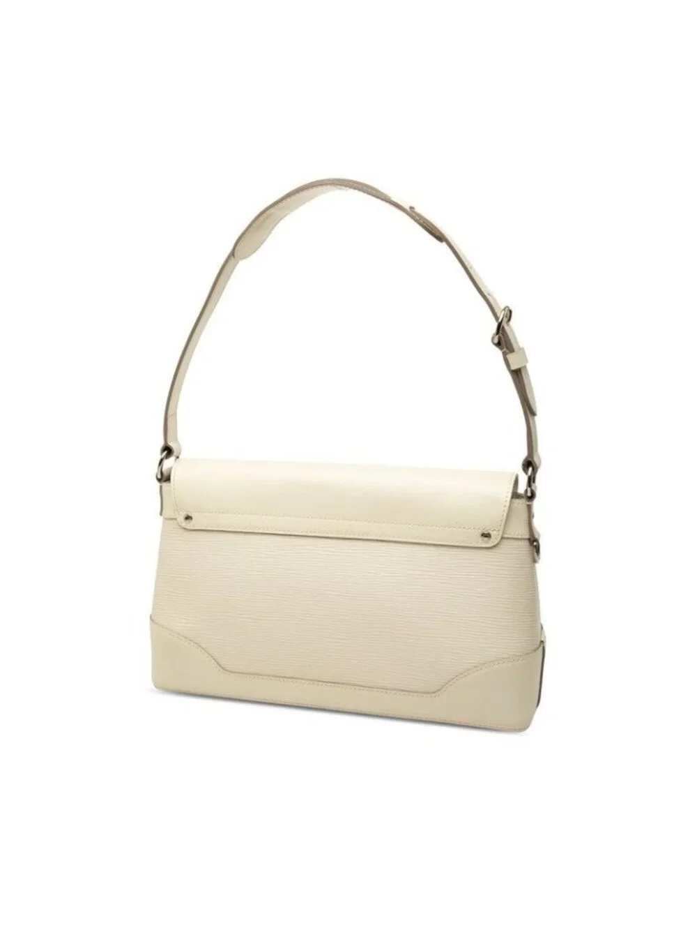 Louis Vuitton Epi Bagatelle PM Shoulder Bag White Leather